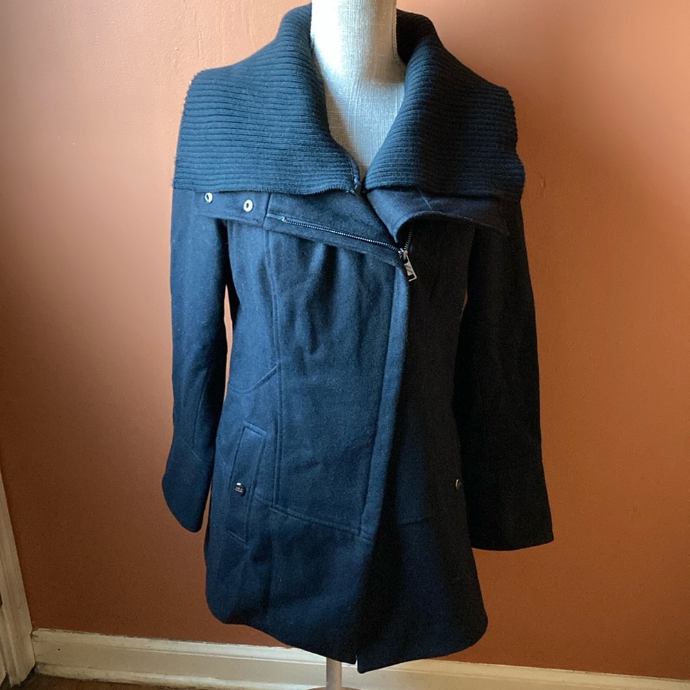 Steve Madden black wool blend lined coat - Size L